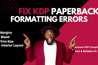 fix kdp paperback formatting errors and margin bleed errors