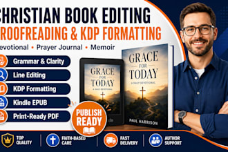 do christian book editing proofreading and KDP formatting