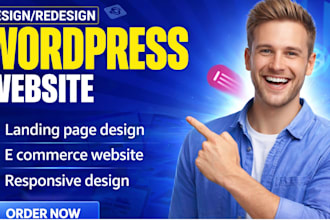 design or redesign wordpress landing page website, elementor landing page