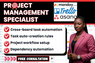 trello asana clickup monday integration cross board logic automate task creation