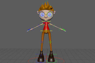 stylized 3d character rig,autodesk maya cartoon for animated movies,toon texture