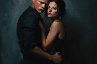 couple art semi  character design romance book cover