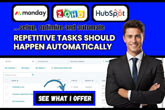 setup monday CRM zoho pipedrive gohighlevel crm salesforce hubspot ai automation