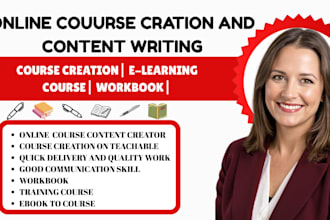 create ebook online course content, course creation, course curriculum, workbook