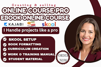build course curriculum, online course content, and skool community setup