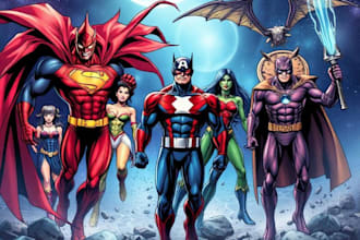 draw you superheroes and fantasy characters