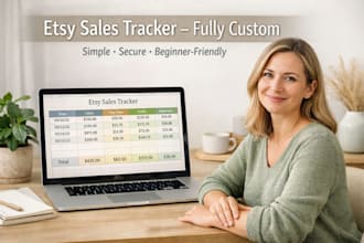 design an etsy seller planner or sales tracking spreadsheet