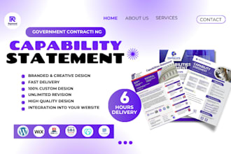 design capability statement for government contractor samgov sba llc for 6 hours