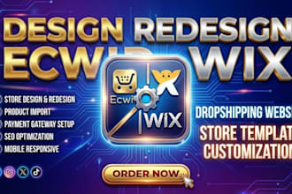 design redesign ecwid wix dropshipping website store template customization