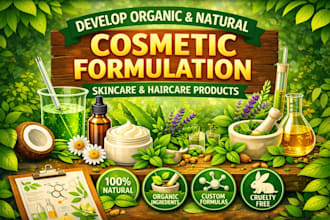 develop organic and natural cosmetic skincare, haircare product formulation