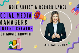 be indie artist and record label social media manager and content creator