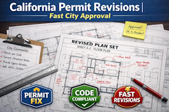 revise architectural drawings for fast permit approval in california