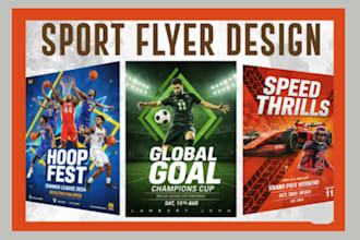 design sport flyer design, sport poster, sports graphic, and sport event design