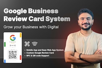 develop google business review qr and nfc card system saas
