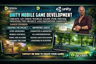 do 2d 3d unity game development with multiplayer mobile game