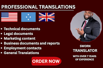 professionally translate your docs english to trukese