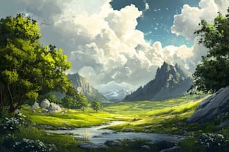 do fantasy background and landscape