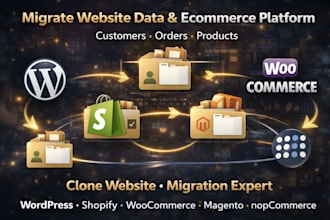 clone website migration expert migrate wordpress to shopify woocommerce magento