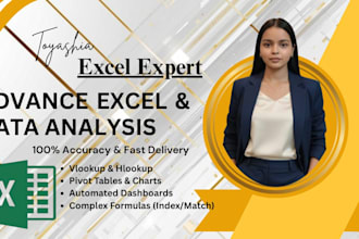 create advance excel formulas and automated dashboards