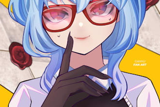anime illustration for vtuber, game, or story