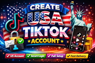 create USA and UK tiktok account