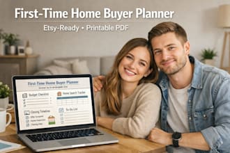 design an etsy ready first time home buyer planner printable PDF