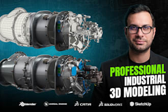 create industrial machinery 3d models and realistic renders