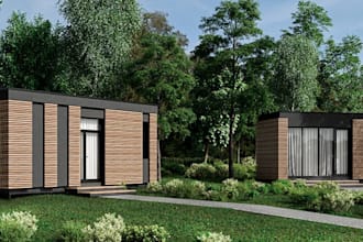 redesign prefab homes, steel frame housing design, 3d factory built apartments