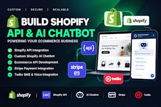 build shopify api, shopify api, shopify ai chatbot, ecommerce api, stripe, twilo