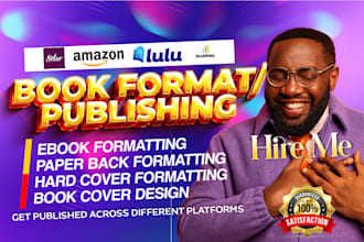format amazon KDP ebook, paperback and hardcover design amazon kindle formatting