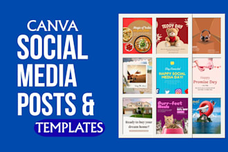 create social media posts and templates for instagram, facebook and youtube