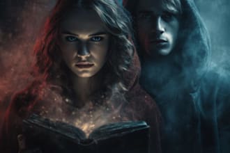 your fiction book cover and ebook cover for fantasy, mystery