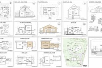 draw permit drawings for new house, adu, porch ,deck and garage addition