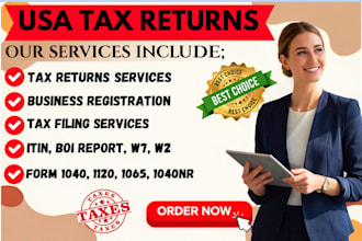 prepare and efile US personal tax return form 1040, 1120 5472