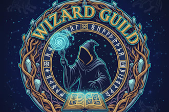 design a magical and powerful wizard logo for your brand or project