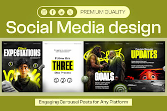 design creative carousel posts for instagram facebook and linkedin