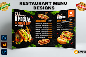 design a restaurant menu and poster that increases orders