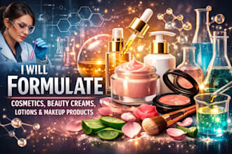 formulate cosmetics, beauty creams, lotions, and make up products as a chemist