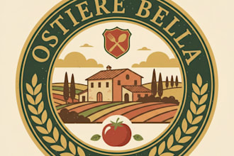 design an authentic and stylish italian restaurant logo