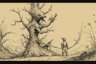 draw a fantasy sketchy illustration