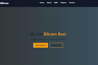 build a modern react frontend or portfolio website