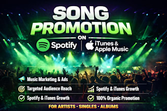 do song promotion on spotify itunes wth music marketing and advertise production