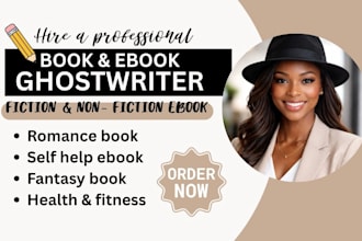 ghostwrite fiction and non fiction ebook, book, memoir ebook, ebook ghostwriter