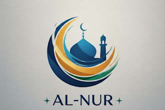 design a beautiful and respectful mosque logo with islamic identity