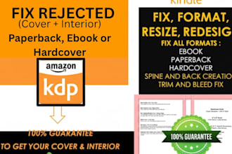 fix amazon kdp rejected ebook paperback and hardcover margin and trim size error