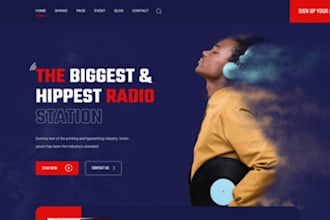 design radio station website, radio website, podcast website