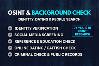 perform osint research, background check and people search