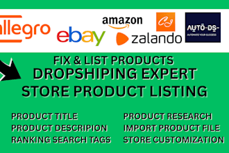setup upload list product on amazon ebay noon zalando allegro autods dsers shop