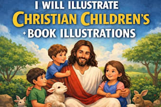 illustrate christian children book illustration, children book