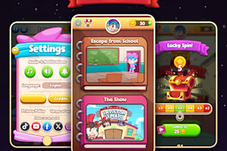 design game UI UX design mobile, PC and console